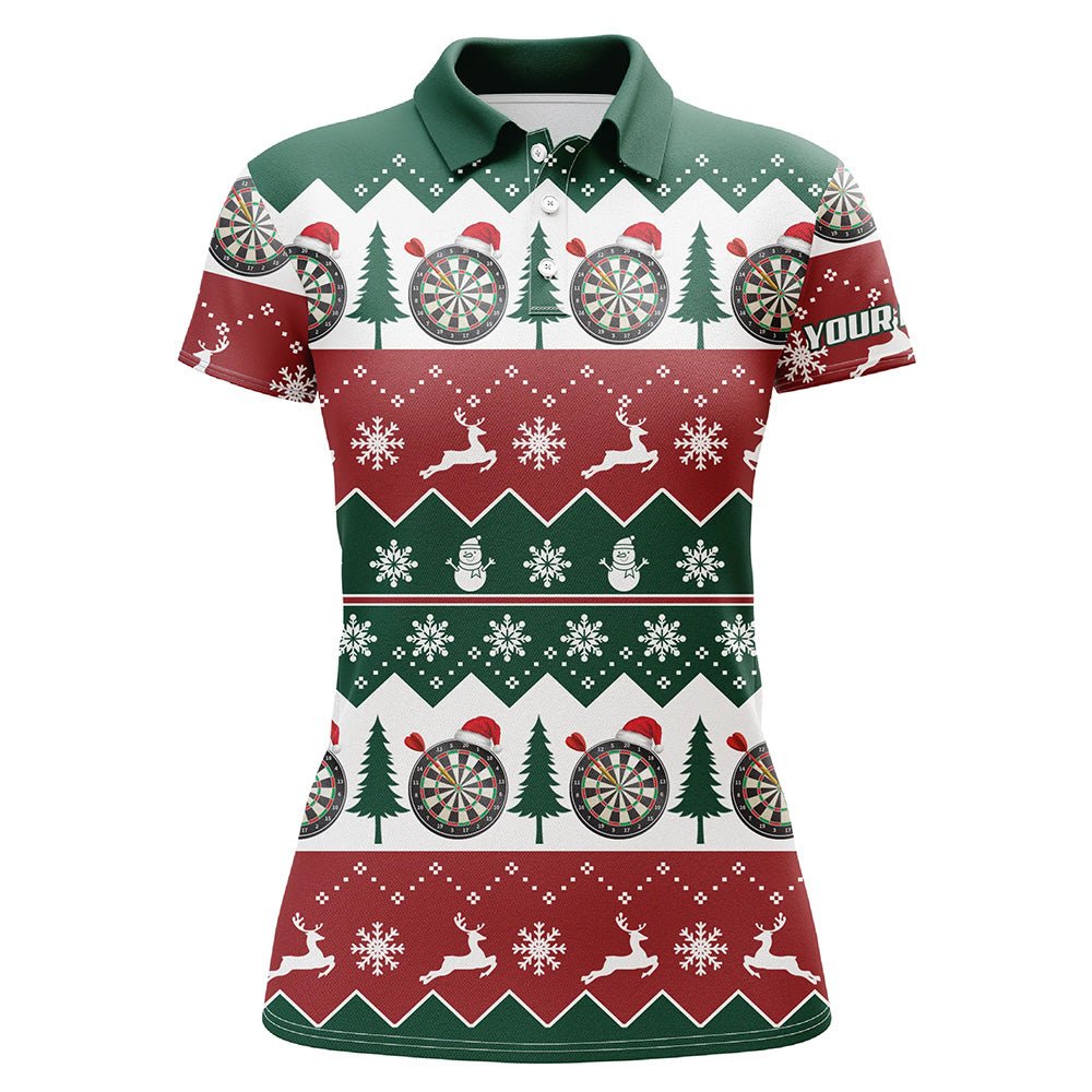 Dames Kerstboom Sneeuwvlok Darts Polo Shirt Q585